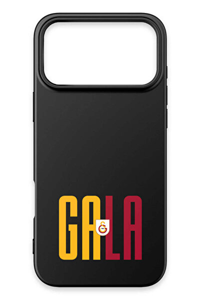 Galatasaray iPhone 17 Pro Max Uyumlu GALA Siyah Silikon Lisanslı Telefon Kılıfı