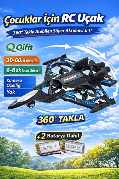 Qifit Eğitici RC Uçak | Çocuklar İçin Takla Flip Uzaktan Kumandalı Uçak – Baş...