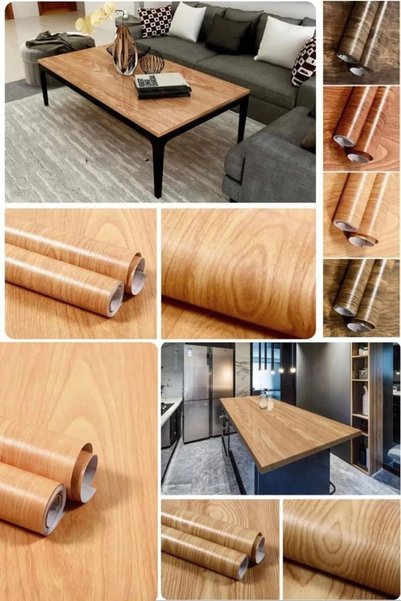 ORVİCA Self-Adhesive Wood Look Foil Kitchen Wall Cabinet Covering Foil 60Cmx500Cm