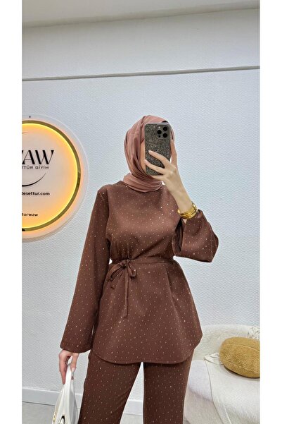 waw tesettür Işıltı Detaylı Tesettür Takım