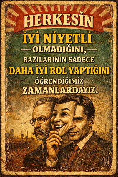 Hayal Poster Herkesin İyi Niyetli Retro Ahşap Poster 20x30