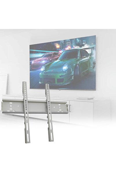 FIRSAT YOLU 43'' 65'' 109-165cm Lcd Askı Aparatı Sabit Beyaz Kolay Kurulumlu