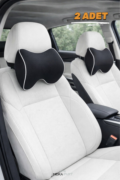 TREND Araç İçi Boyun Destek Yastığı Yumuşak 2 Parça SİYAH 29x22x11