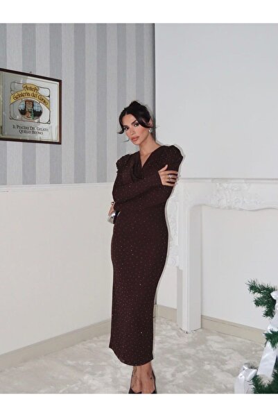 salome butik Stone-Set Degaje Collar Dress