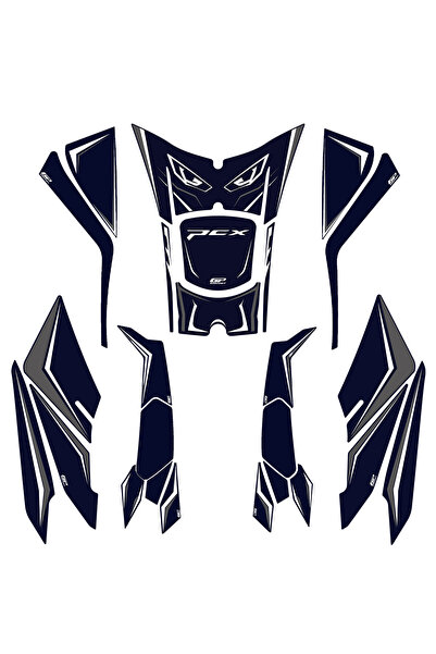 GP KOMPOZİT Honda PCX 125 / 150 2025-2026 Uyumlu Full Tank Pad Seti Mavi