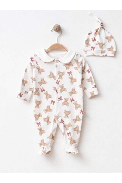 Mini Ropa طقم بدلة أطفال من القطن الممشط بياقة بولو مع شكل دمية تيدي