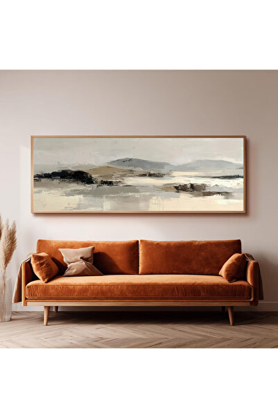 Dekorsiahome Ahşap Çerçeveli Panoramik Oturma Odası Tablosu UZ0094