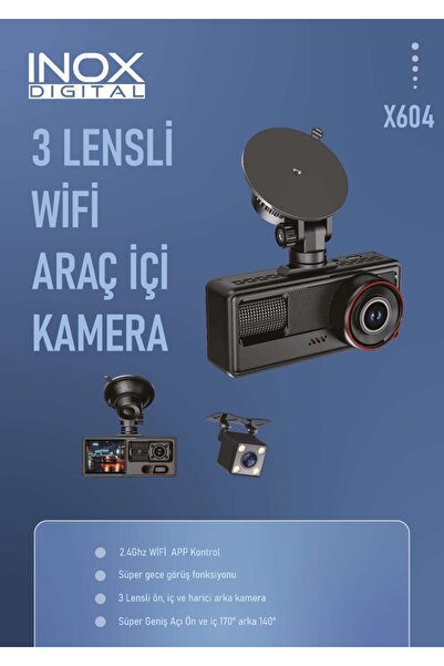 inoxdigital INOX-X604 WİFİ 3 KAMERALI ARAÇ DASHCAM