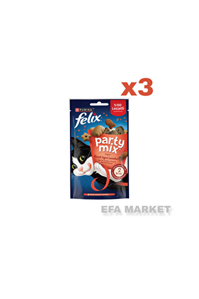 FELIX Party Mix Karışık Izgara Lezzetleri Kedi Ödül Maması 1x60 Gr (3 Adet)