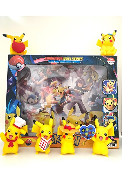 admay Pokemon Pikachu Figür Seti 6’lı – Sevimli Koleksiyon & Dekor Oyuncak (8...