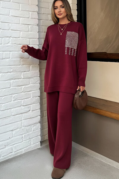 NLT Side Slit Hand Embroidered Tunic and Trousers Set - T4N-323