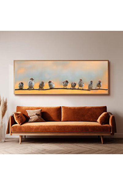 Dekorsiahome Ahşap Çerçeveli Panoramik Oturma Odası Tablosu UZ0003