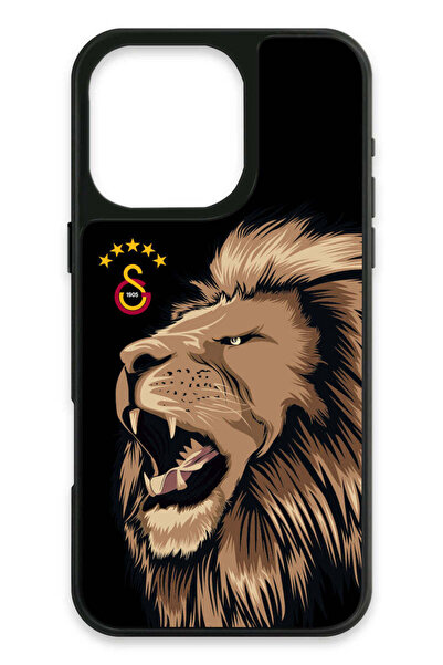 Galatasaray iPhone 16 Pro Max Uyumlu Aslan Gibi Kükre Cam Lisanslı Telefon Kı...