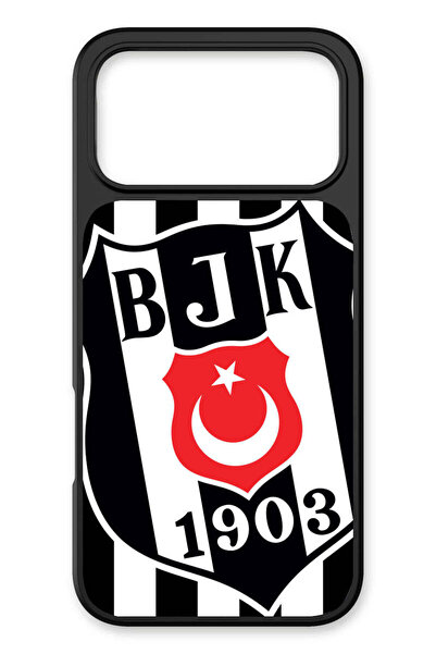 Beşiktaş iPhone 17 Pro Uyumlu Büyük Arma Cam Lisanslı Telefon Kılıfı