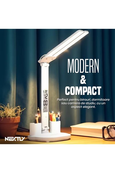 NEXTLY Lampă de birou LED cu organizator și încărcare USB