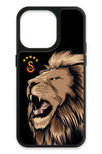 Galatasaray iPhone 14 Pro Compatible Lion-Like Kükre Glass Licensed Phone Case