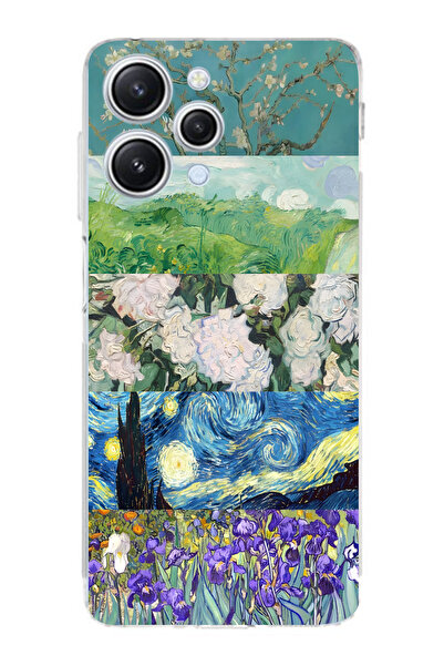 moonset Redmi 12 Uyumlu Baskılı Yumuşak Silikon Şeffaf Telefon Kılıfı