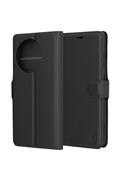 Techsuit Case for OnePlus 13R - Leather Folio - Black