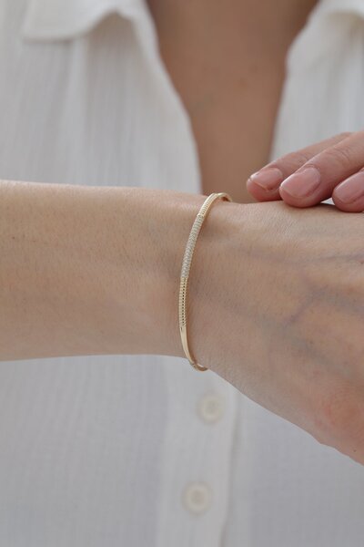 YAVUZ KUYUMCULUK 14 Ayar Altın Modern Kelepçe