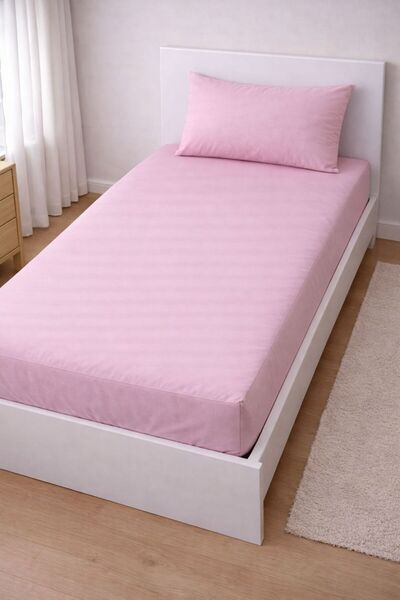 VELLON HOME طقم ملاءات سرير مطاطية مفردة مع غطاء 120 × 200 + 30