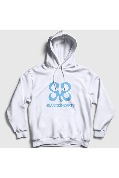 Presmono سويت شيرت بقلنسوة بشعار أبيض للجنسين من K-Pop Hearts2hearts 598300tt