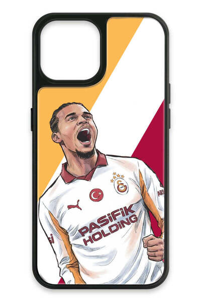 Galatasaray iPhone 13 Uyumlu Leroy Sane Gol Sevinci Cam Lisanslı Telefon Kılıfı