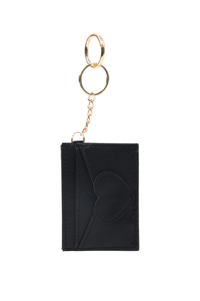 SHAKA Black Shk134 Faux Leather, Five Compartments, Heart-Shaped Card Holder ...