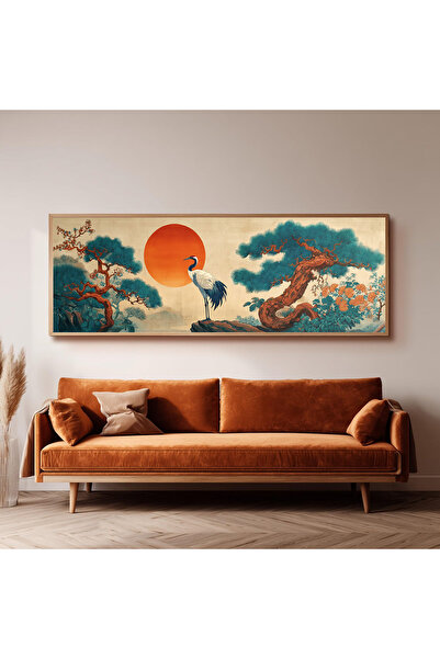 Dekorsiahome Ahşap Çerçeveli Panoramik Oturma Odası Tablosu UZ0063