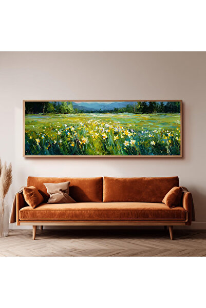 Dekorsiahome Ahşap Çerçeveli Panoramik Oturma Odası Tablosu UZ0060