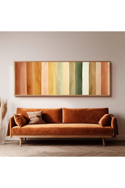 Dekorsiahome Ahşap Çerçeveli Panoramik Oturma Odası Tablosu UZ0059