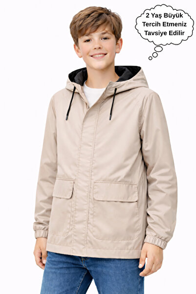 ASYAKİDS CLUB Boy's Premium Seasonal Raincoat with Hood and Pockets
