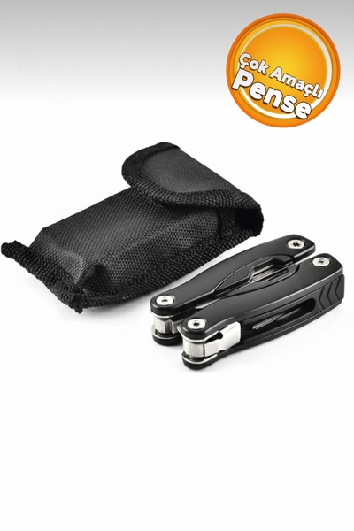 zimak Çok Amaçlı Kılıflı Fonksiyonlu Portatif Kamp Pense Çakı Siyah