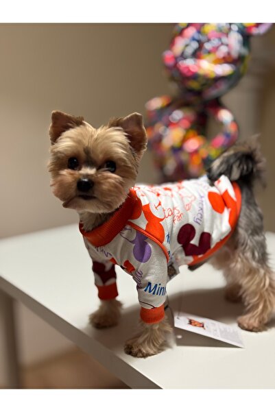 Renkli Desenli Köpek Polar Sweatshirt-Sıcak Tutan Köpek Kıyafet