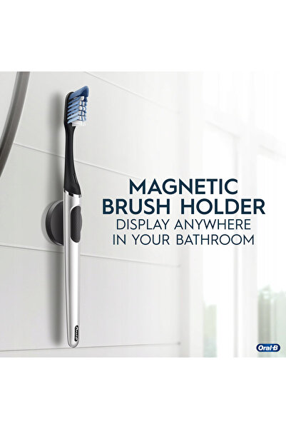 Oral-B Clic Onyx Silver Periuță de Dinți Manuală cu Suport Magnetic – Design ...