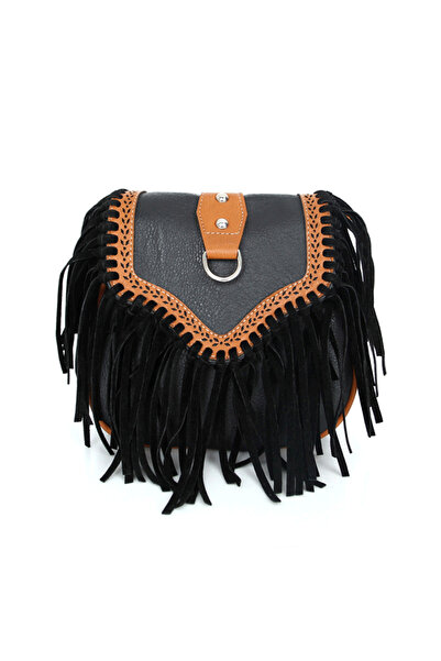 PriStyle Women's Crossbody Bag with Fringes, Made of Eco-Leather, Boho-Wester...