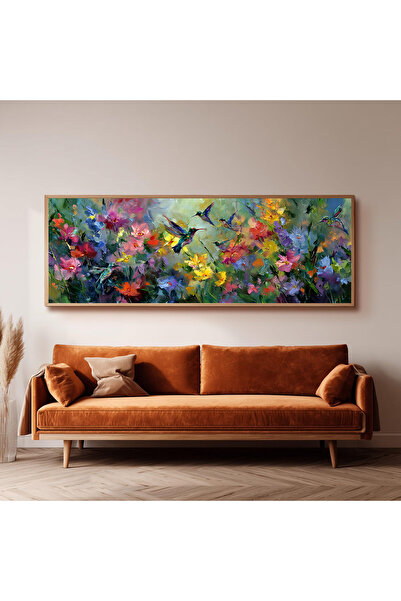 Dekorsiahome Ahşap Çerçeveli Panoramik Oturma Odası Tablosu UZ0088