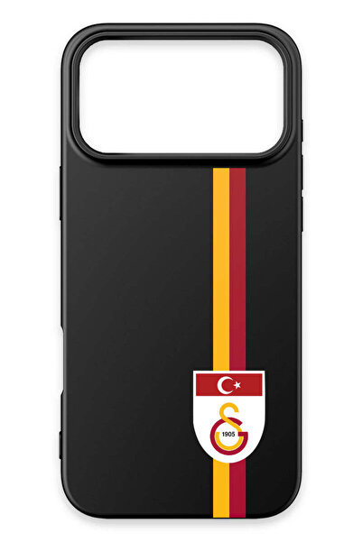 Galatasaray iPhone 17 Pro Max Uyumlu Parçalı Şerit Bayrak Arma Siyah Silikon ...