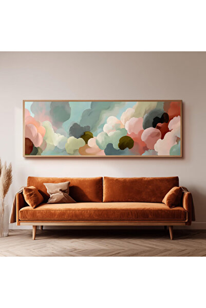 Dekorsiahome Ahşap Çerçeveli Panoramik Oturma Odası Tablosu UZ0065