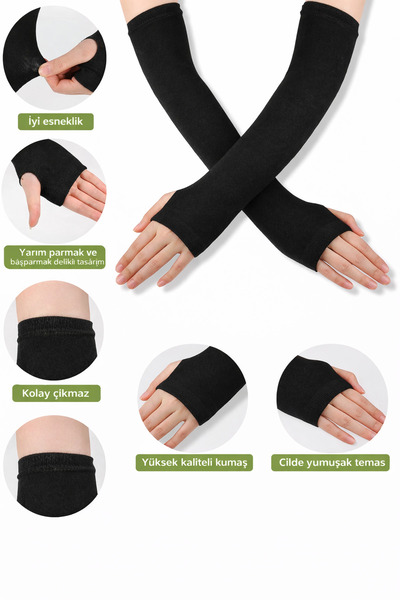 Ramellia Fingerless Sleeves – Uv Protection, Anti-Sweat, Flexible & Organic F...