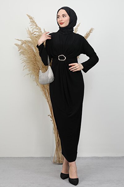 GİYZAMİLA Almira Buckle Dress Black