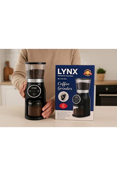 LYNX مطحنة قهوة كهربائية من لينكس، مطحنة مع 31 إعداد طحن، شاشة رقمية، حامل حب...