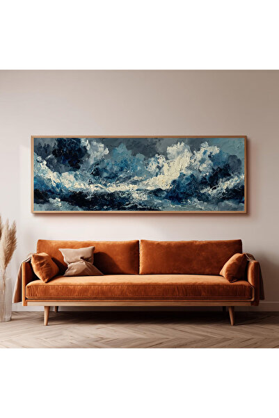 Dekorsiahome Ahşap Çerçeveli Panoramik Oturma Odası Tablosu UZ0099