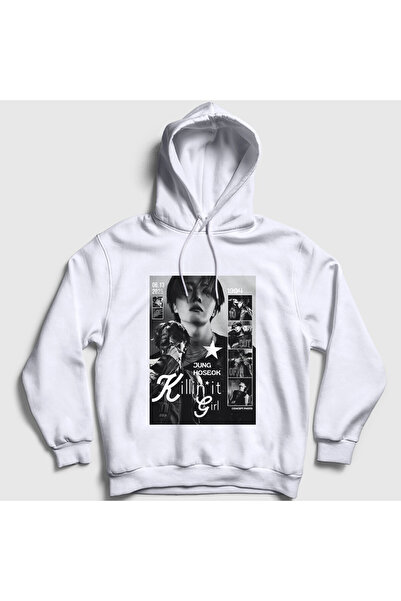 Presmono Hanorac cu glugă unisex alb Killin It Girl J-Hope Jung Hoseok 598000tt