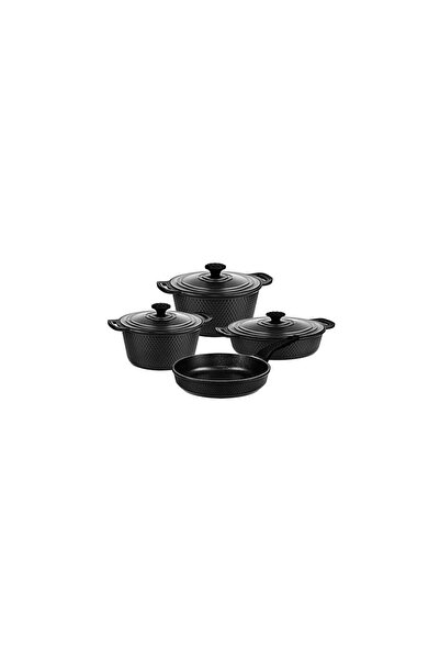 OMS Döküm Triana 7 Piece Cookware Set Black 3536