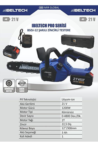 İBELTECH 21V Çift Akülü Kömürsüz Bakır Sargılı Motor Dijital Göstergeli Çanta...