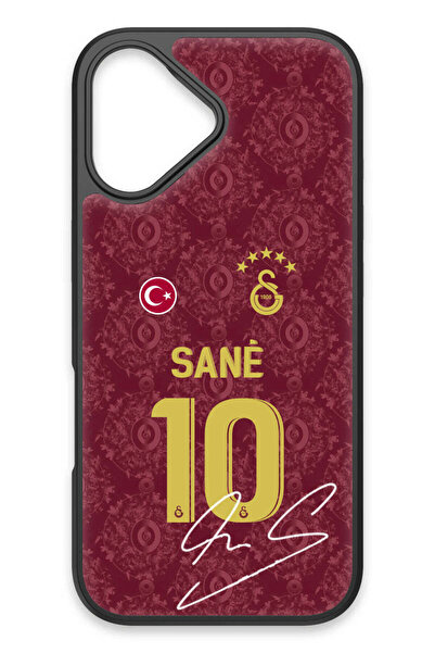 Galatasaray iPhone 17 Uyumlu Leroy Sane 3. Forma İmzalı Cam Lisanslı Telefon ...