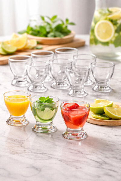 John Libbey & Co Ltd 🥂✨ مجموعة كاسات صغير زجاج – 12 قطعة | ارتفاع 6 سم | مثا...