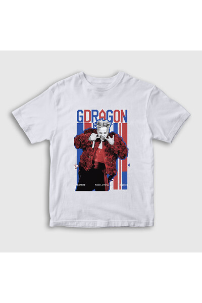 Presmono Unisex Παιδικό λευκό μπλουζάκι Big Bang Kwon Ji Yong G-Dragon 596427tt