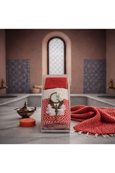 Hediye Hamamı El Yapımı Hamam Hediye Seti – Havlu Sabun ve Dekoratif Ayna