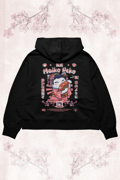 Brutal Dept. Maiko Neko Anime Hoodie – Oversized Hooded Sweatshirt with Japan...